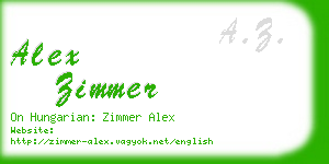 alex zimmer business card